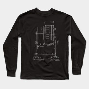 electric railway trolley Vintage Patent Hand Drawing Long Sleeve T-Shirt